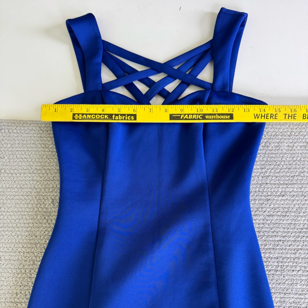 Guess Cobalt Blue Strappy Bodycon Mini Dress Homecoming Formal Prom Size 0 - Picture 9 of 15